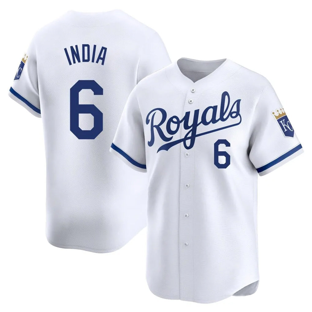 harde KC.Royals #6 Jonathan India Player White Alt Limited Home Stitched Jerseys