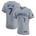 harde KC.Royals #7 Bobby Witt Jr. Player Gray Limited Elite Home Stitched Jerseys