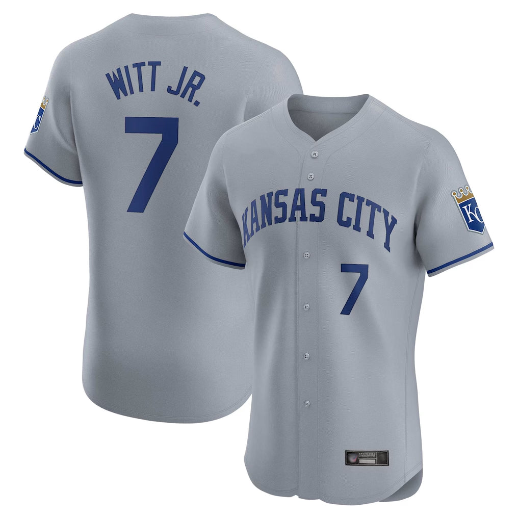 harde KC.Royals #7 Bobby Witt Jr. Player Gray Limited Elite Home Stitched Jerseys