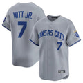 harde KC.Royals #7 Bobby Witt Jr. Player Gray Limited Home Stitched Jerseys