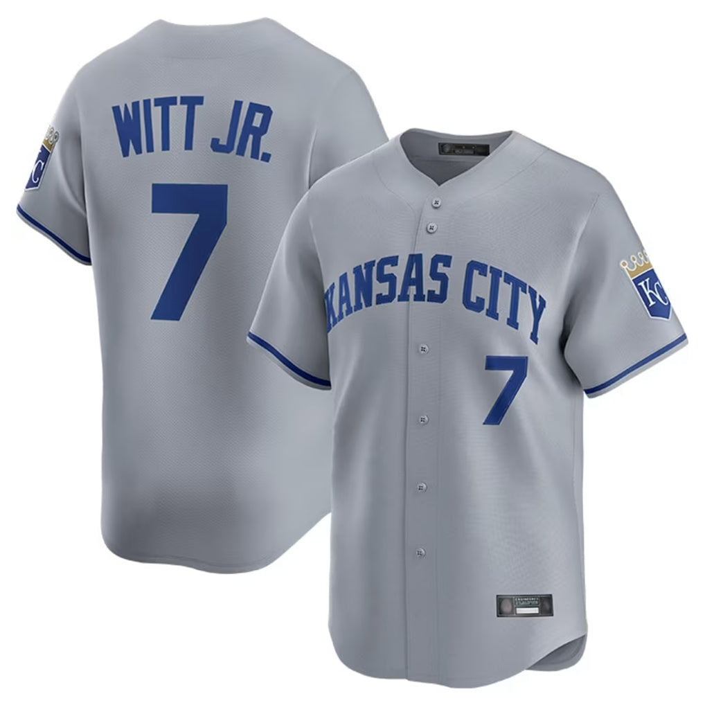 harde KC.Royals #7 Bobby Witt Jr. Player Gray Limited Home Stitched Jerseys