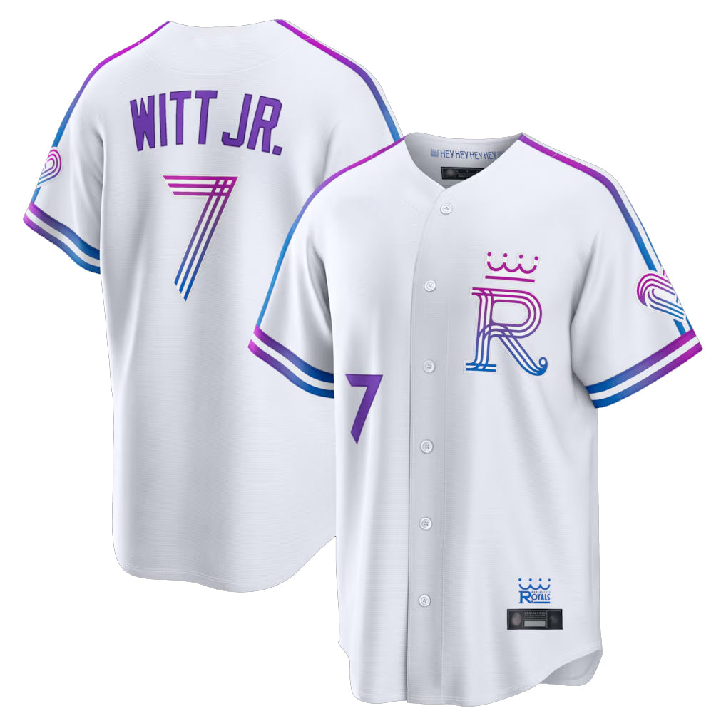 harde KC.Royals #7 Bobby Witt Jr. Player White 2026 City Connect Limited Home Stitched Jerseys
