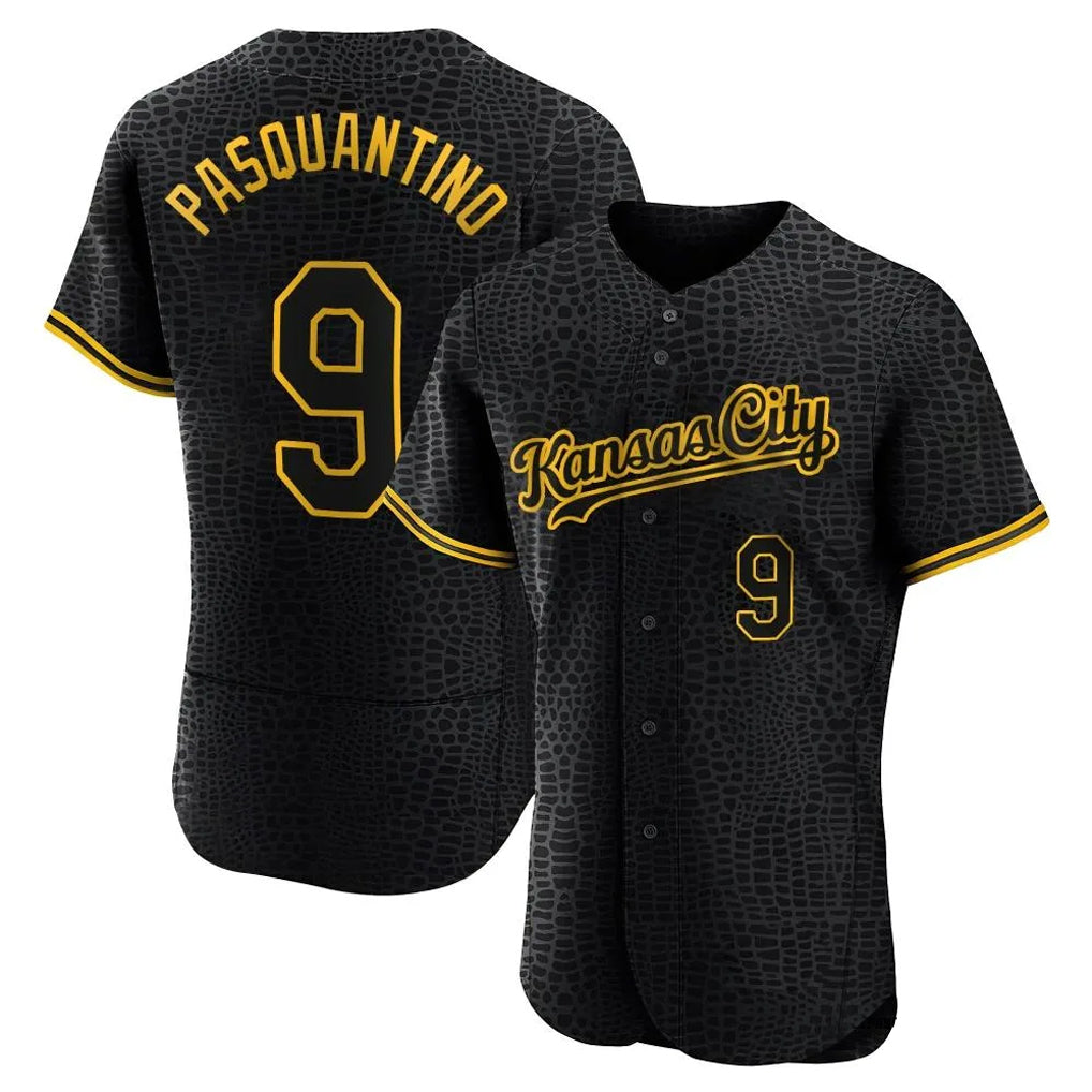 harde KC.Royals #9 Vinnie Pasquantino Player Black Snake Skin City Limited Elite Stitched Jerseys