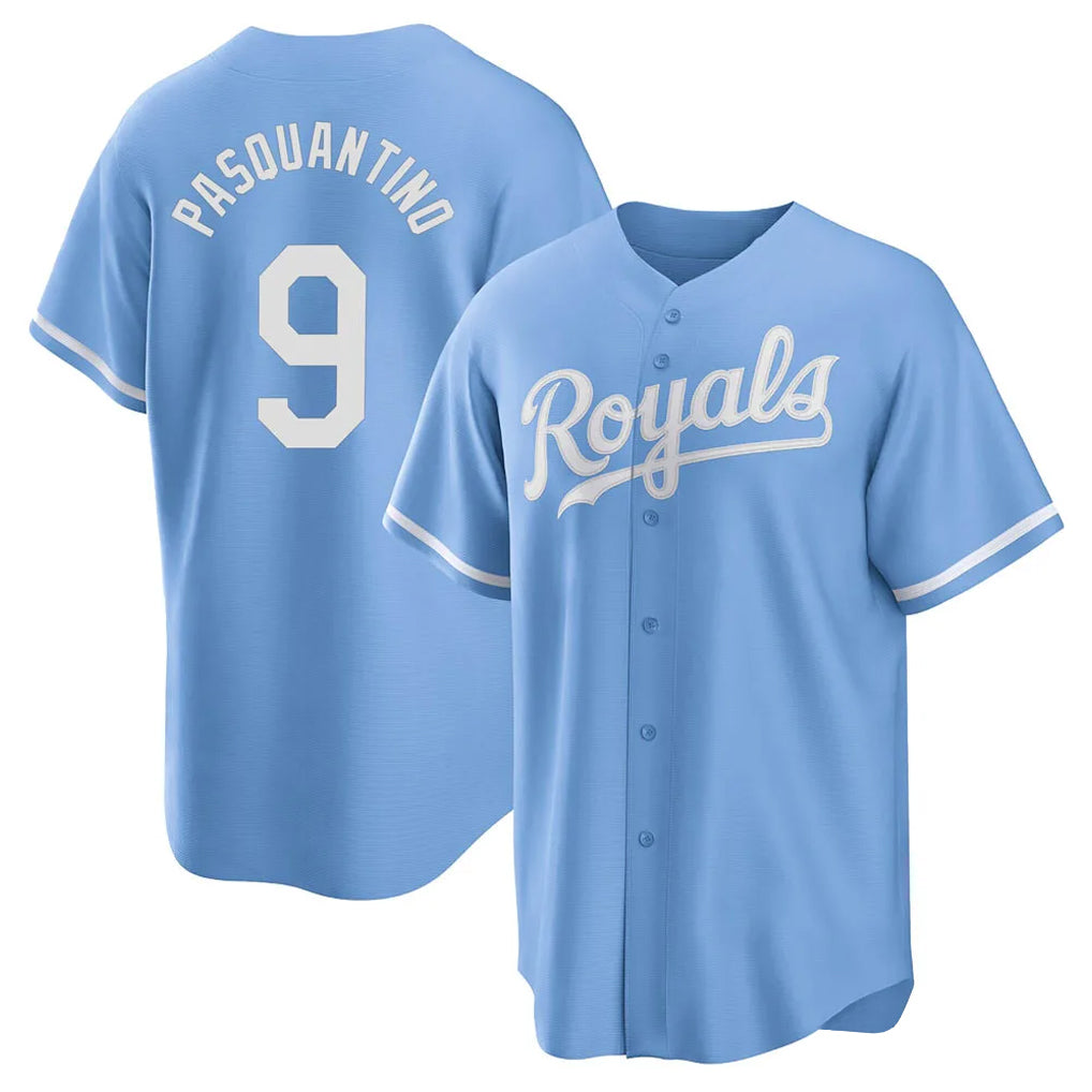 harde KC.Royals #9 Vinnie Pasquantino Player Light Blue Home Game Stitched Jerseys