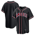 harde LA.Angels Black Fashion Out Home Game Blank Player Stitched Jerseys