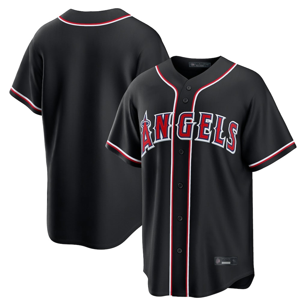 harde LA.Angels Black Fashion Out Home Game Blank Player Stitched Jerseys