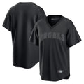 harde LA.Angels Black Pitch Fashion Blank Player T-shirt Stitched Jerseys