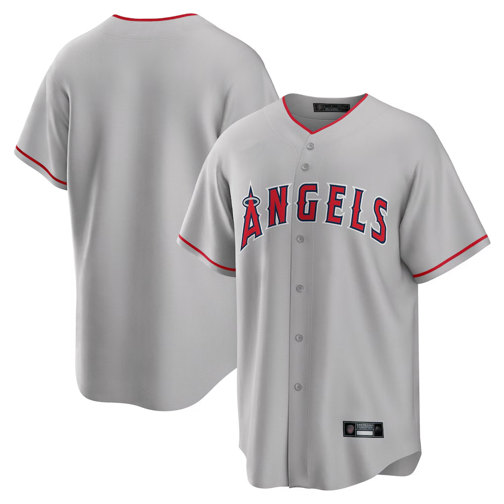 harde LA.Angels Gray Home Game Blank Player Stitched Jerseys