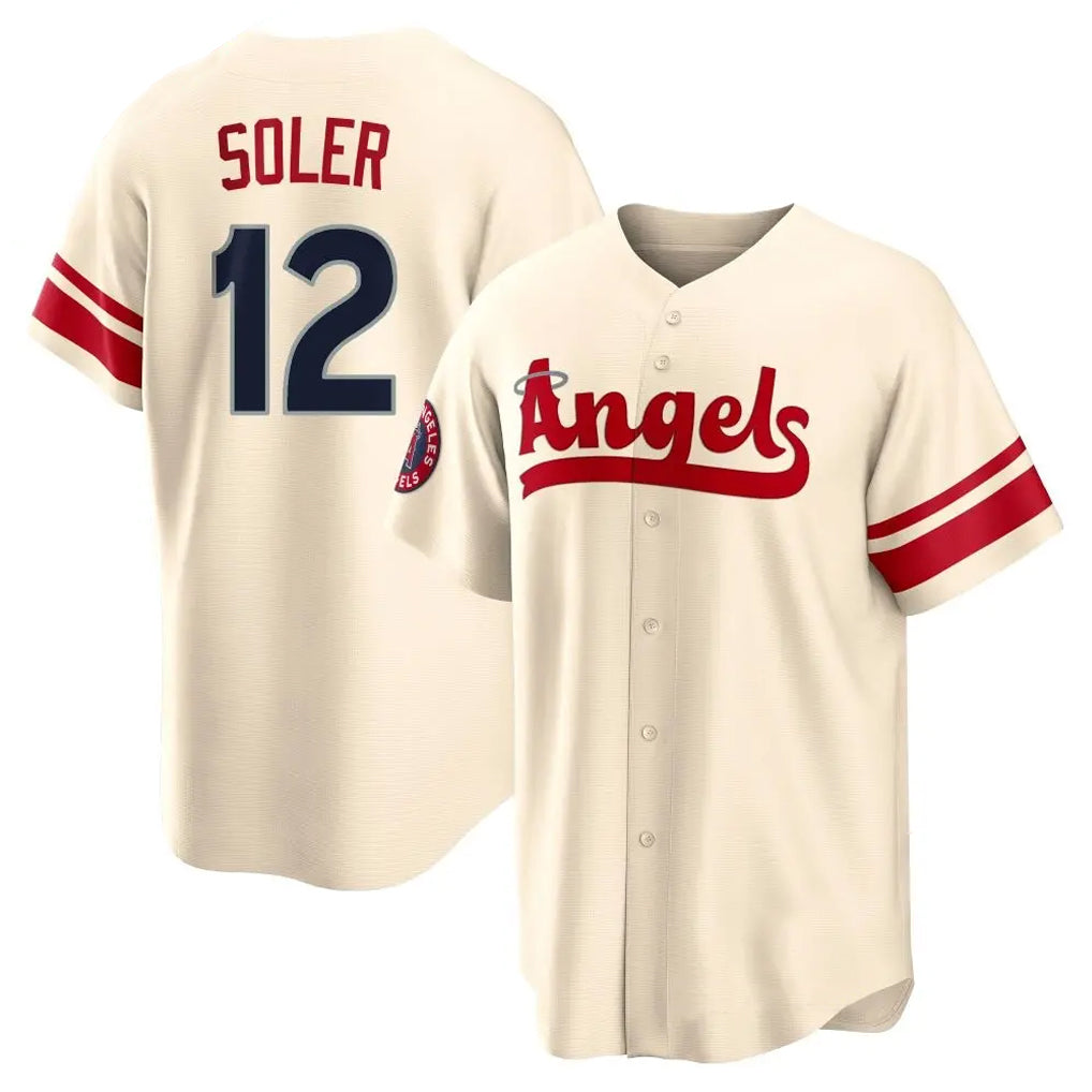 harde LA.Angels #12 Jorge Soler Player Cream City Connect Home Stitched Jerseys