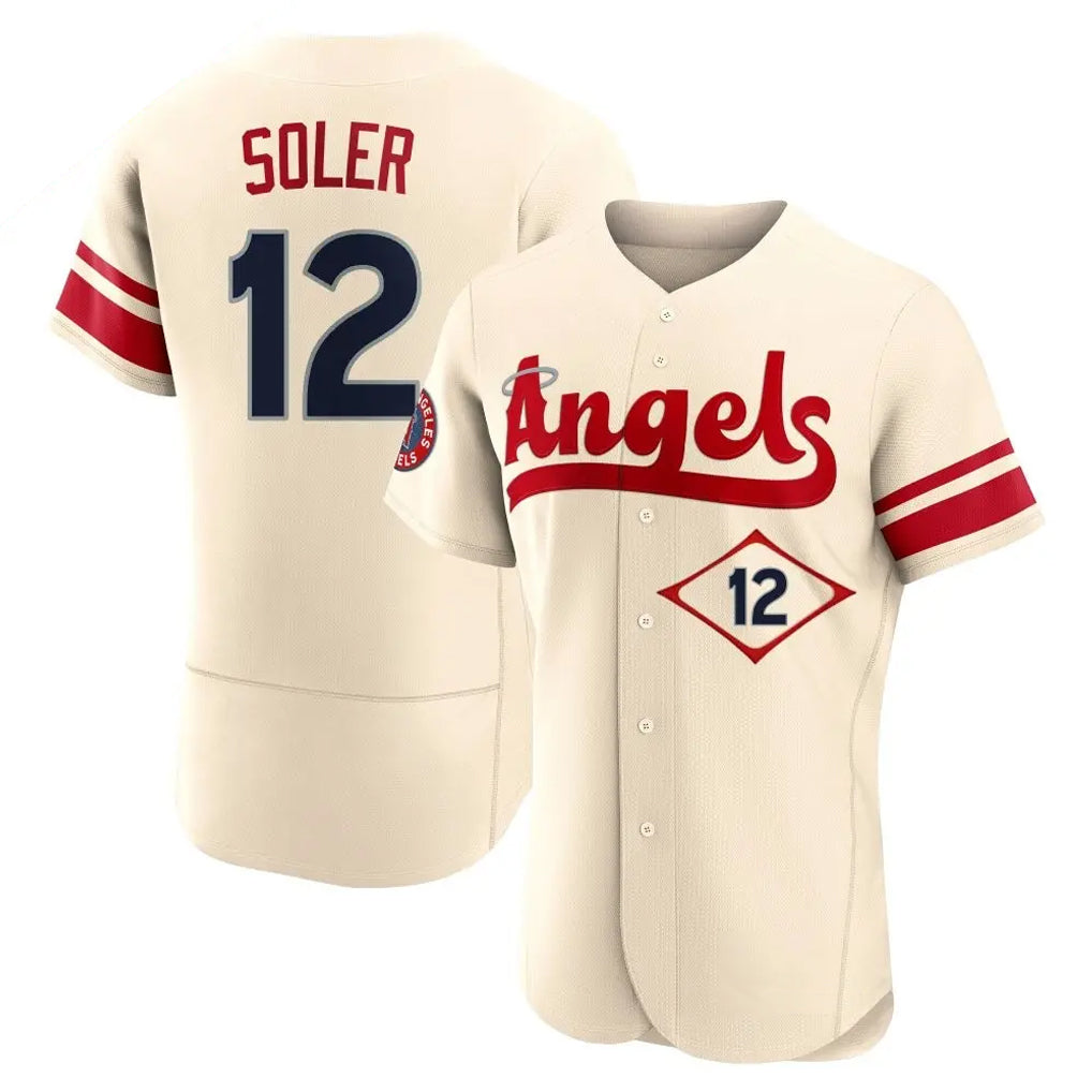 harde LA.Angels #12 Jorge Soler Player Cream City Connect Limited ELite Home Stitched Jerseys