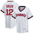 harde LA.Angels #12 Jorge Soler Player White T-shirt Home Game Stitched Jerseys