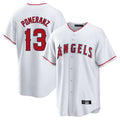 harde LA.Angels #13 Drew Pomeranz Player White Home Game Stitched Jerseys