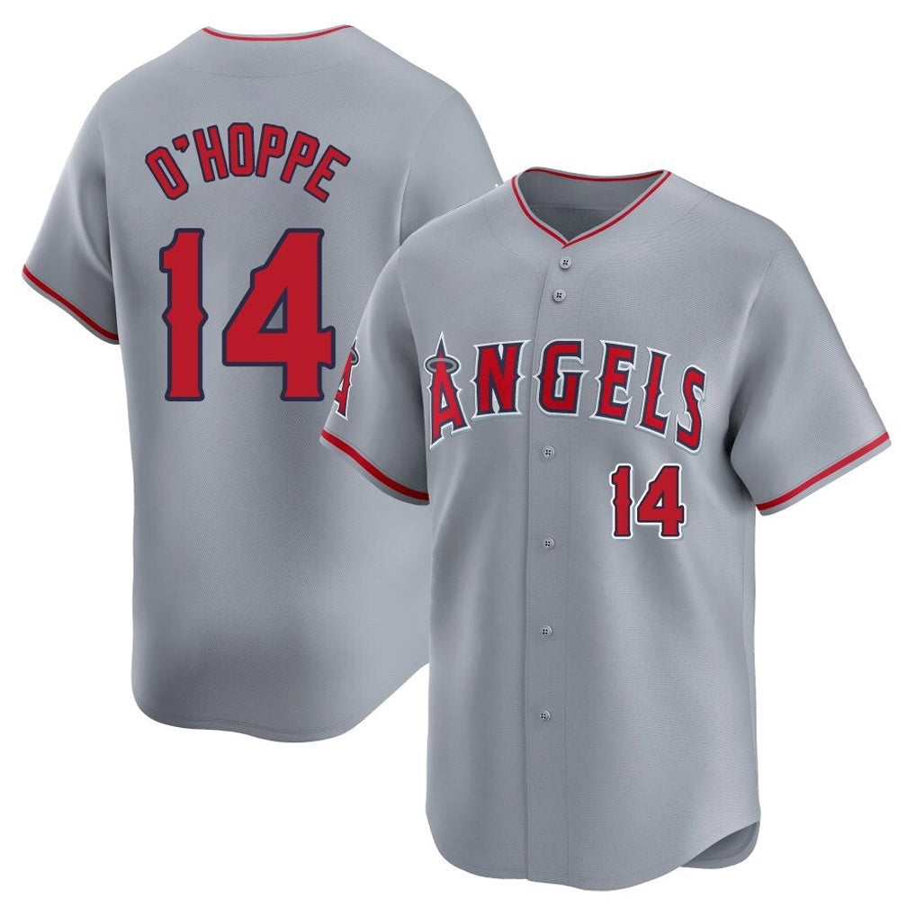 harde LA.Angels #14 Logan O'Hoppe Player Gray Home Limited Stitched Jerseys