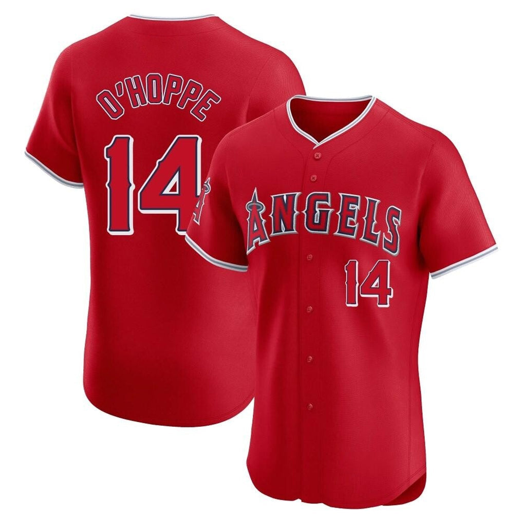 harde LA.Angels #14 Logan O'Hoppe Player Red Home Limited Elite Stitched Jerseys