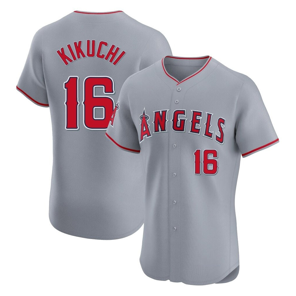 harde LA.Angels #16 Yusei Kikuchi Player Gray Home Limited Elite Stitched Jerseys