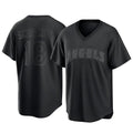 harde LA.Angels #18 Nolan Schanuel Player Black Pitch Fashion T-shirt Stitched Jerseys