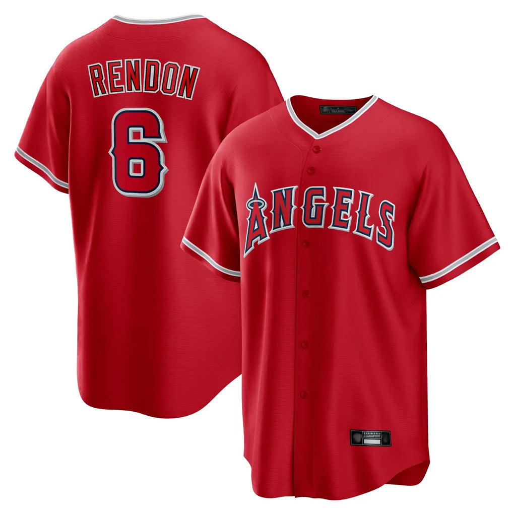 harde LA.Angels #6 Anthony Rendon Player Red Home Game Stitched Jerseys