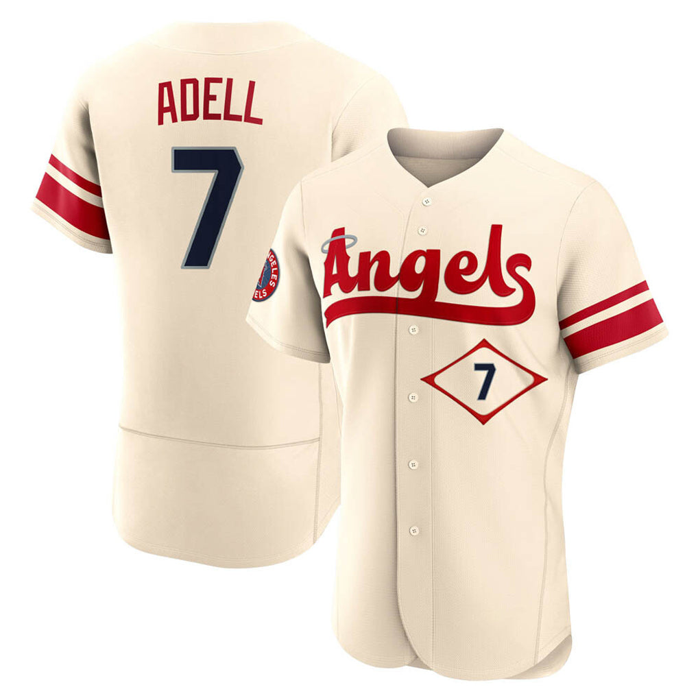 harde LA.Angels #7 Jo Adell Player Cream City Connect Limited ELite Home Stitched Jerseys
