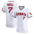 harde LA.Angels #7 Jo Adell Player White T-shirt Home Limited Elite Stitched Jerseys
