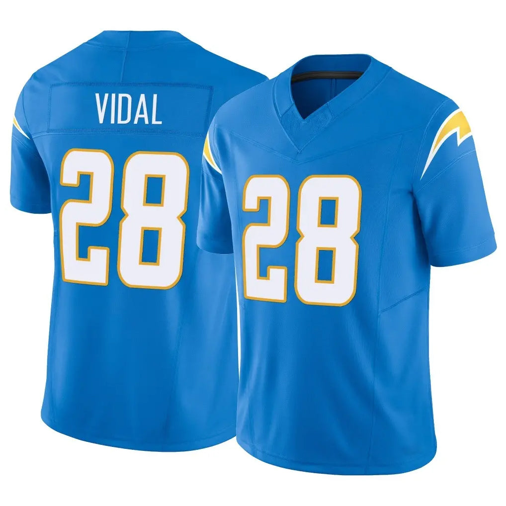 harde LA.Chargers #28 Kimani Vidal Player Blue Limited Vapor F.U.S.E. Home Game Stitched Jerseys