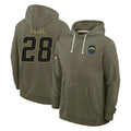 harde LA.Chargers #28 Kimani Vidal Player Olive Salute to Service Pullover Hoodies Limited Stitched Jerseys