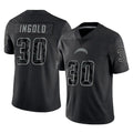 harde LA.Chargers #30 Alec Ingold Player Black Limited Reflective Home Game Stitched Jerseys