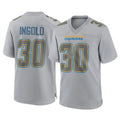 harde LA.Chargers #30 Alec Ingold Player Gray Atmosphere Fashion Home Game Stitched Jerseys