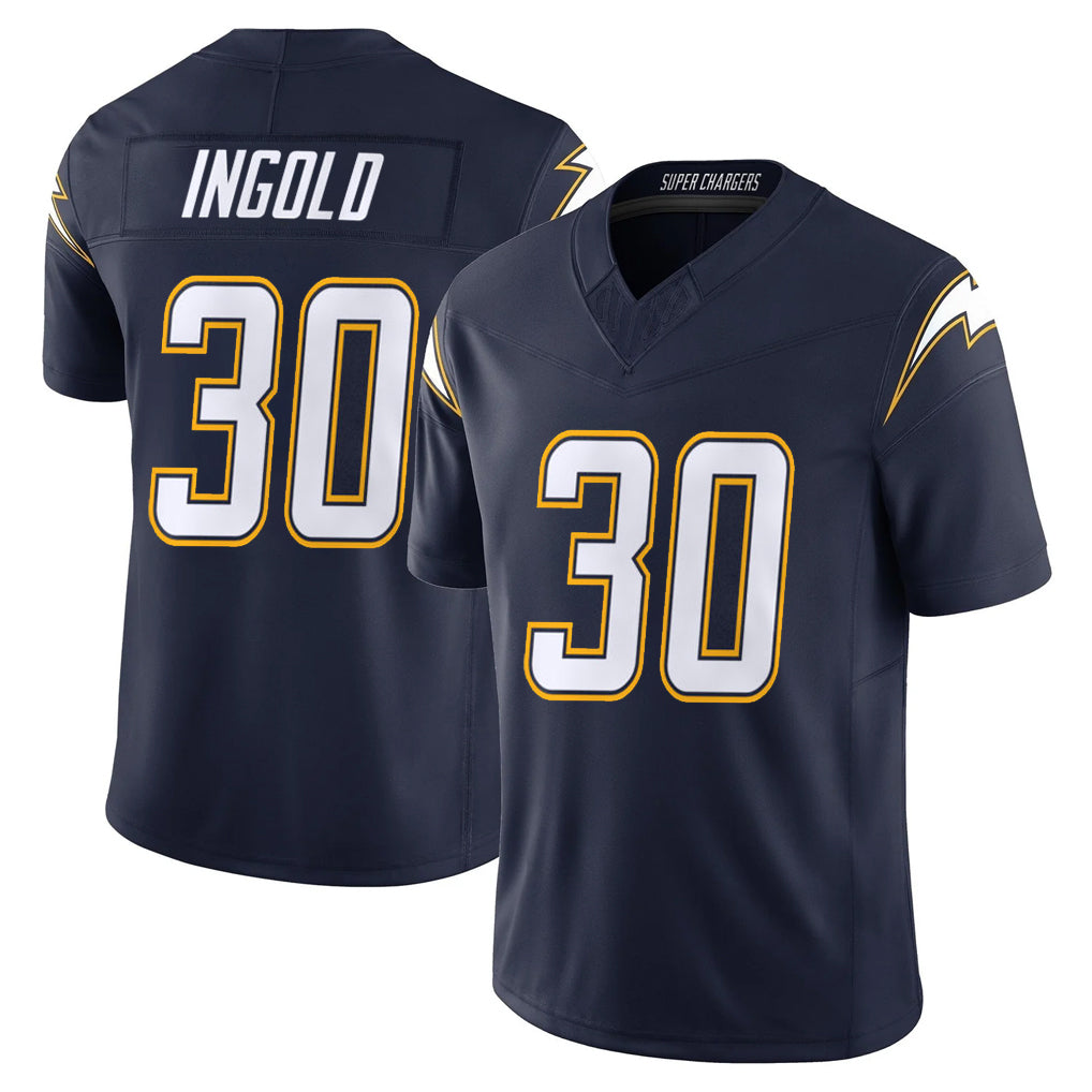 harde LA.Chargers #30 Alec Ingold Player Navy Vapor F.U.S.E. Limited Home Game Stitched Jerseys