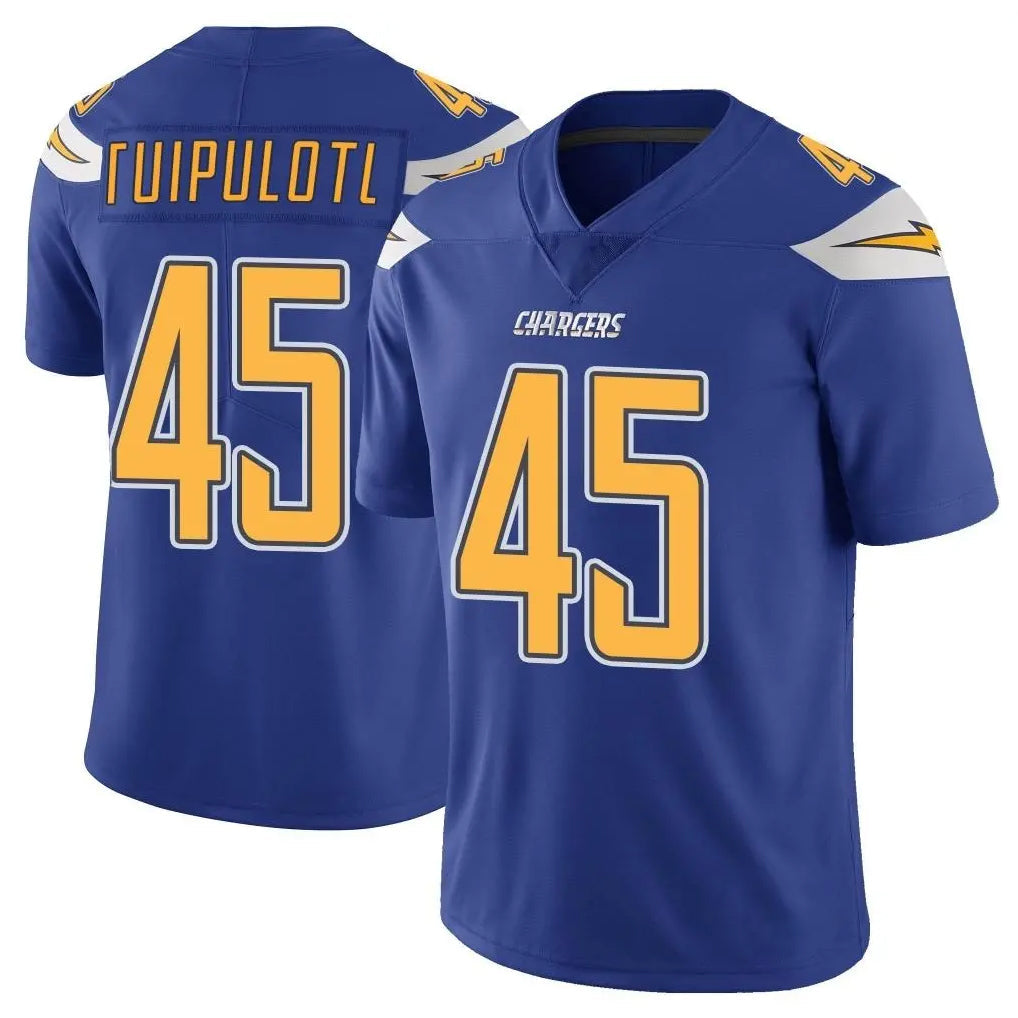 harde LA.Chargers #45 Tuli Tuipulotu Player Royal Limited Color Rush Vapor Untouchable Home Game Stitched Jerseys