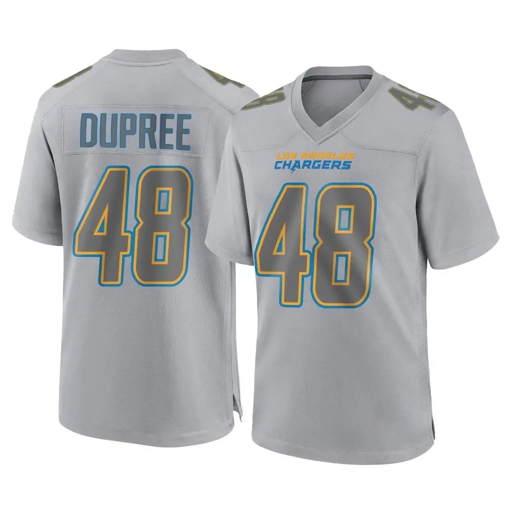 harde LA.Chargers #48 Bud Dupree Player Gray Atmosphere Fashion Home Game Stitched Jerseys