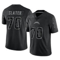 harde LA.Chargers #70 Rashawn Slater Player Black Limited Reflective Home Game Stitched Jerseys