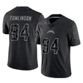 harde LA.Chargers #94 Dalvin Tomlinson Player Black Limited Reflective Home Game Stitched Jerseys
