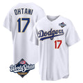 harde LA.Dodgers #17 Shohei Ohtani Player Gold White World Series 2026 Collection Stadium Limited Stitched Jerseys