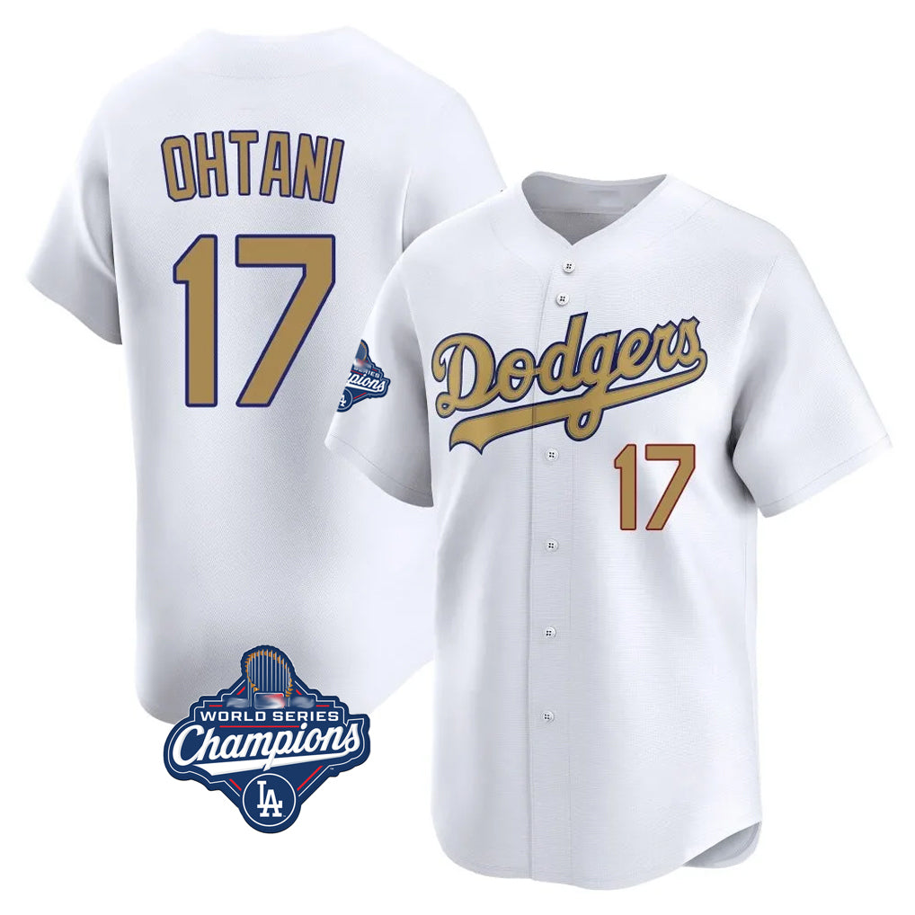 harde LA.Dodgers #17 Shohei Ohtani Player Gold World Series Meet Collection Limited Home Stitched Jerseys