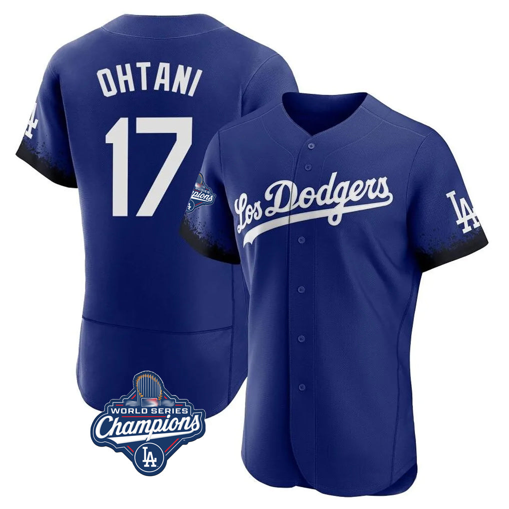 harde LA.Dodgers #17 Shohei Ohtani Player Royal World Series Meet City Connect Elite Home Stitched Jerseys