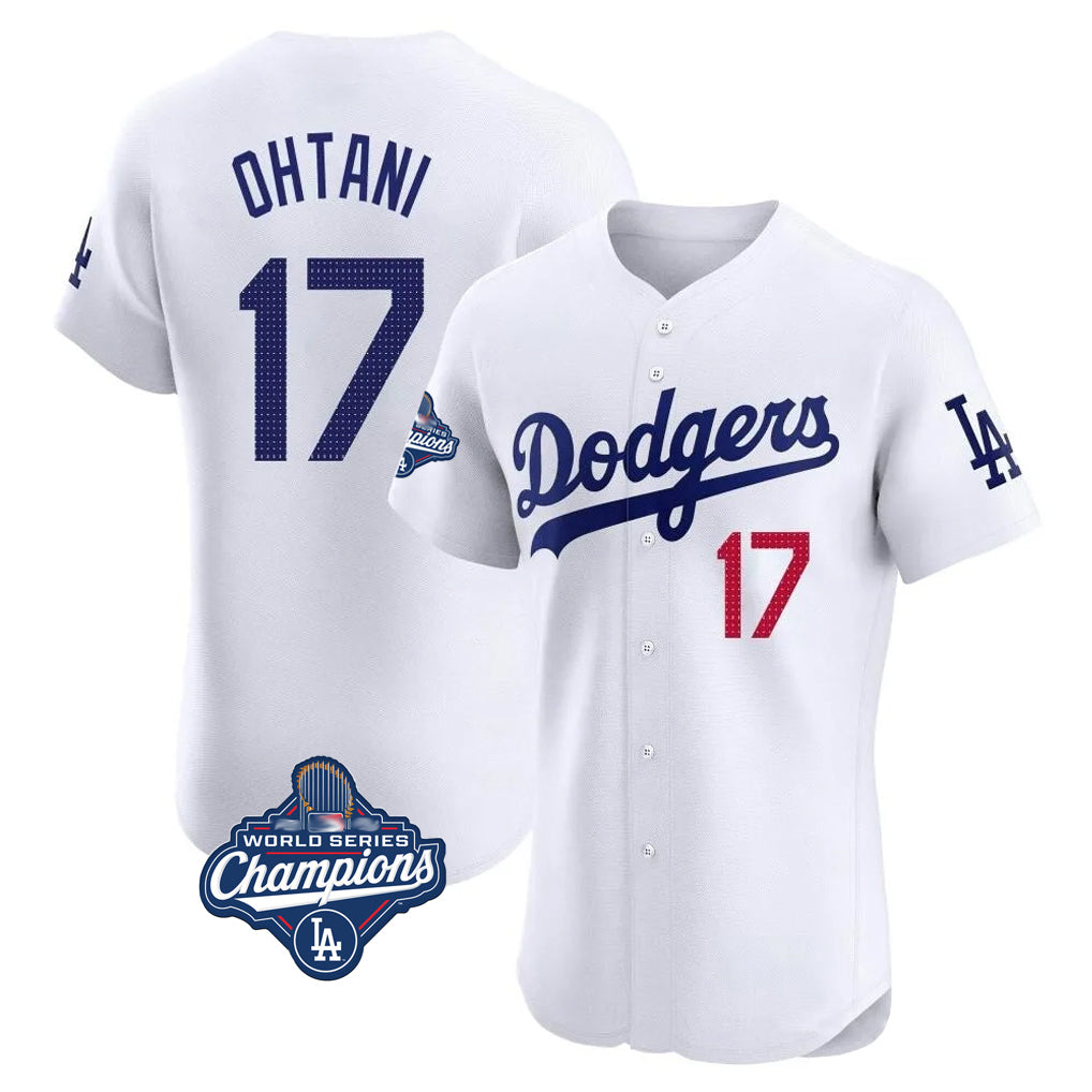 harde LA.Dodgers #17 Shohei Ohtani Player White World Series Meet Limited Elite Home Stitched Jerseys