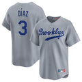harde LA.Dodgers #3 Edwin D¡§aaz Player Gray Game Limited Home Stitched Jerseys