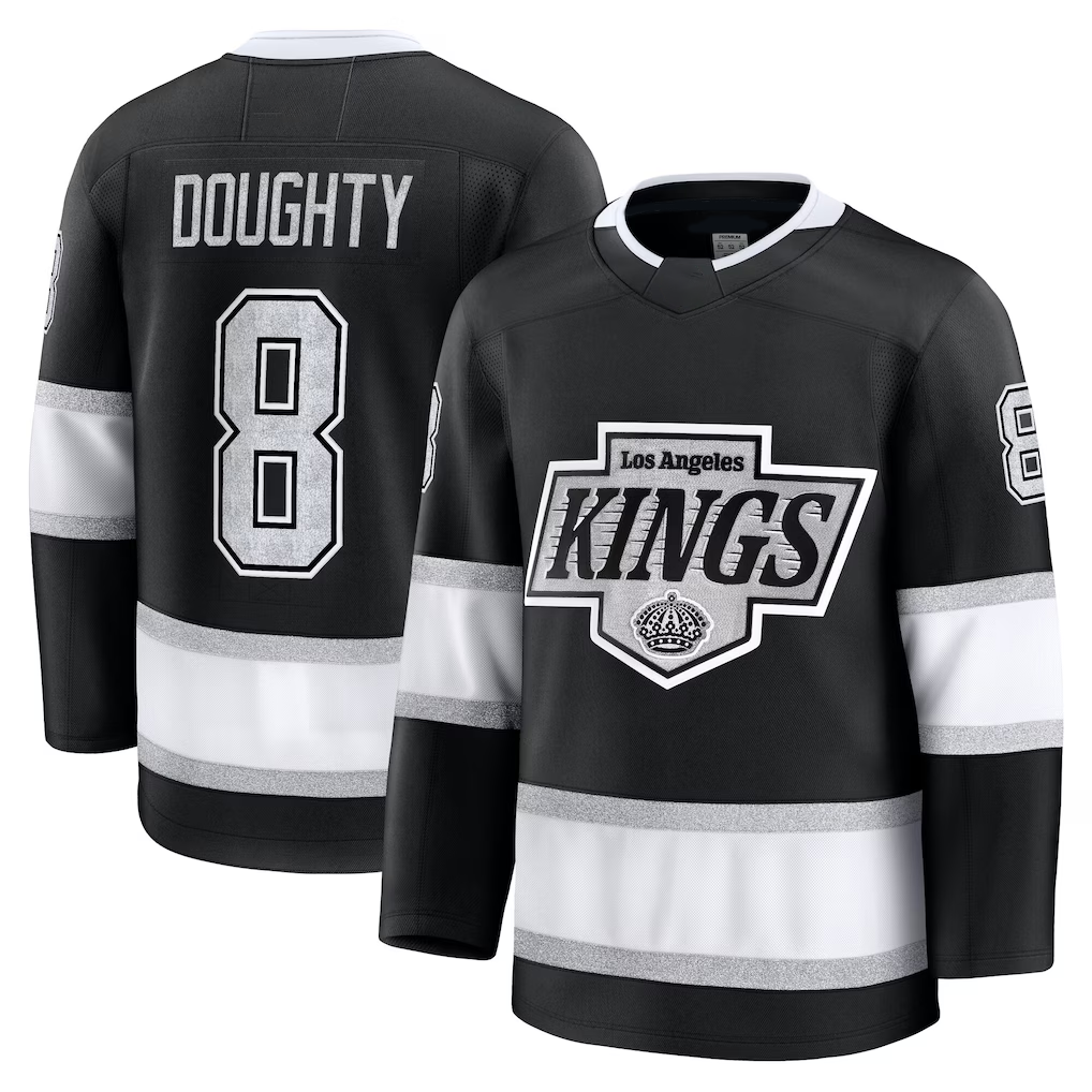 harde LA.Kings #8 Drew Doughty Black Home Premium Jerseys