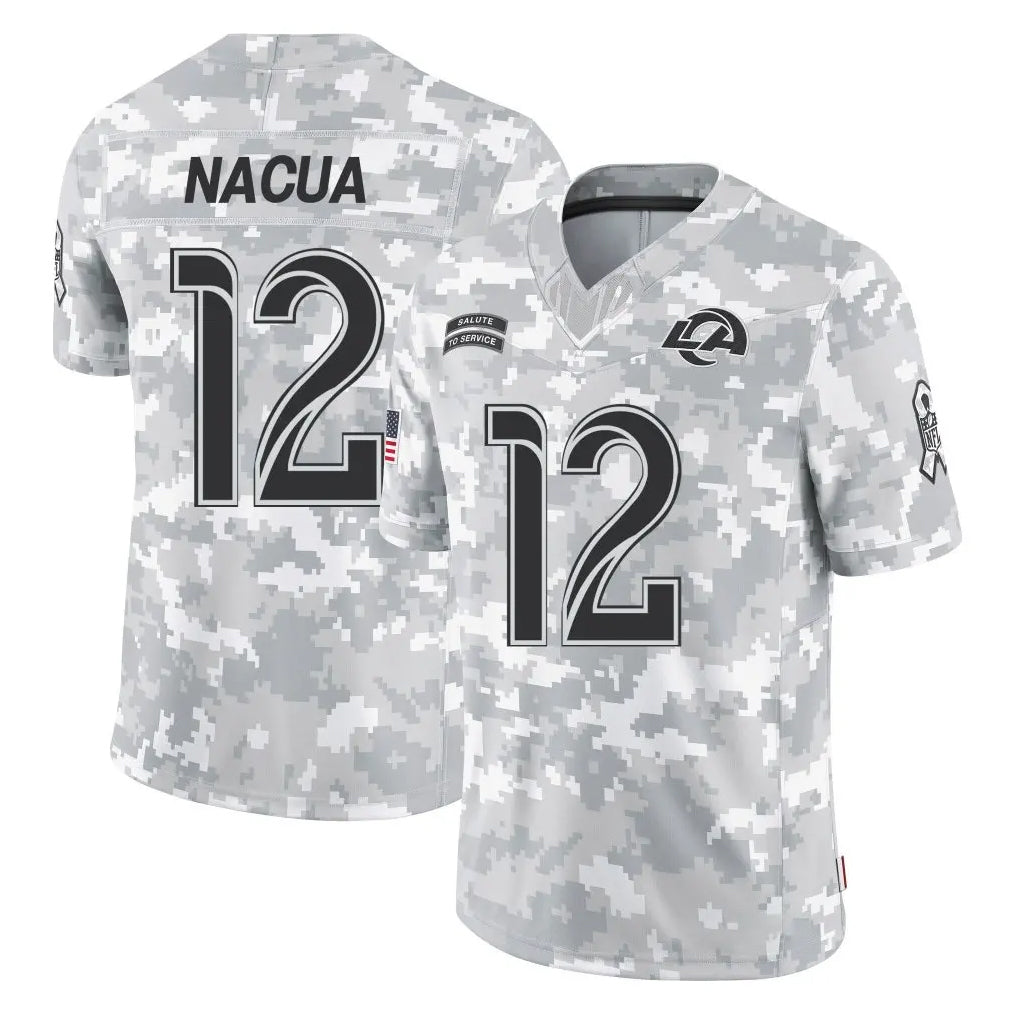 harde LA.Rams #12 Puka Nacua Player Arctic Camo Salute To Service Limited Game Stitched Jerseys
