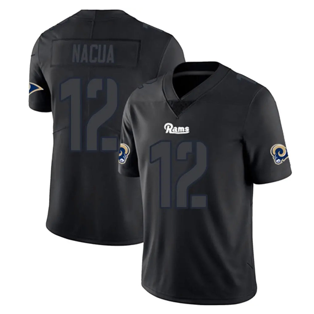 harde LA.Rams #12 Puka Nacua Player Black Impact Limited Home Game Stitched Jerseys