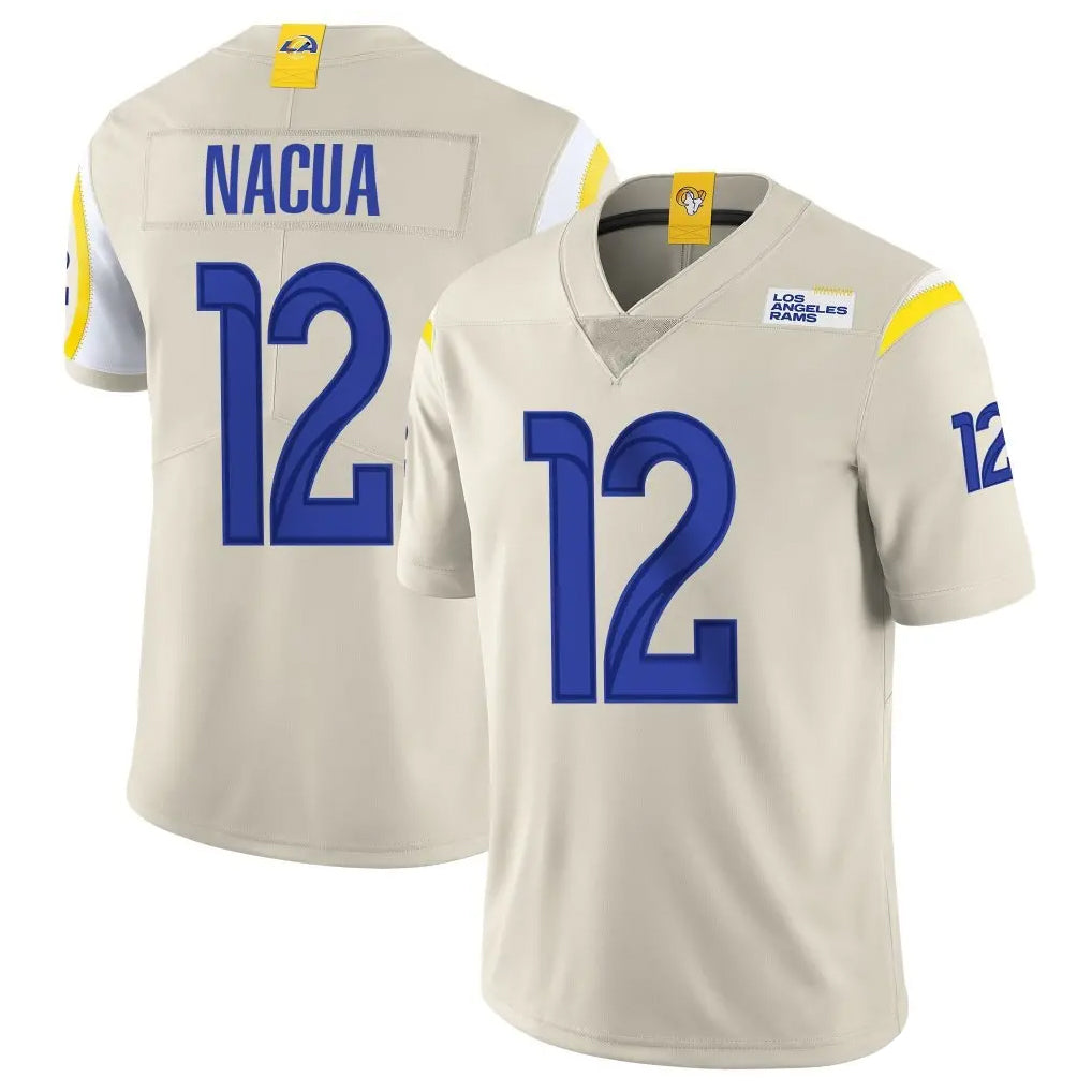 harde LA.Rams #12 Puka Nacua Player Bone Limited Vapor Home Game Stitched Jerseys