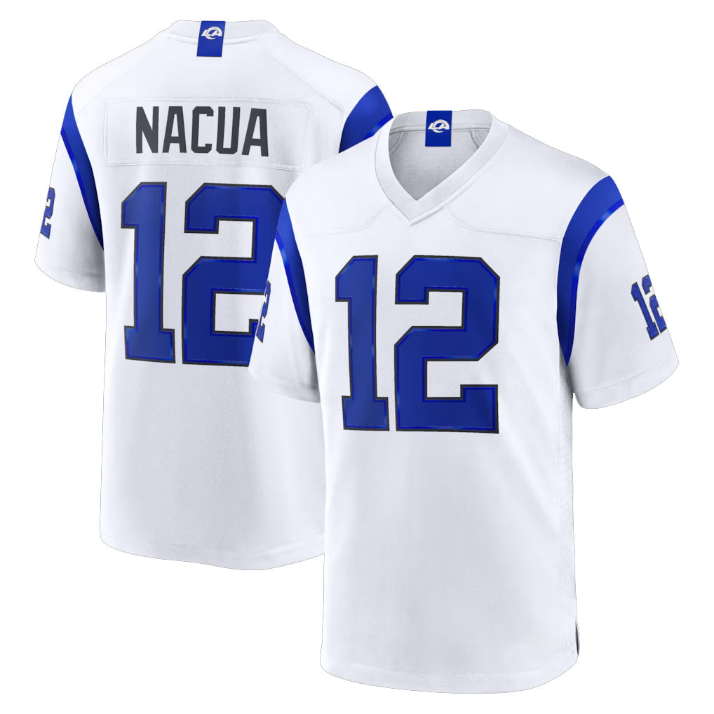 harde LA.Rams #12 Puka Nacua Player Fearsome White Home Game Stitched Jerseys