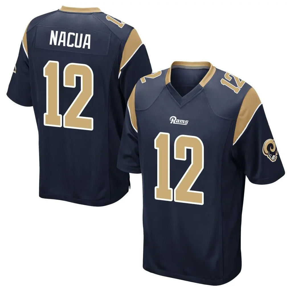 harde LA.Rams #12 Puka Nacua Player Navy Home Game Stitched Jerseys
