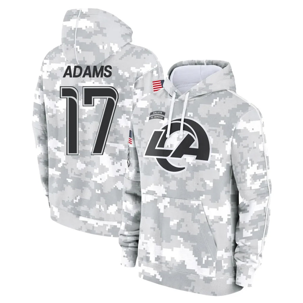 harde LA.Rams #17 Davante Adams Player Arctic Camo Salute to Service Hoodies Limited Game Stitched Jerseys
