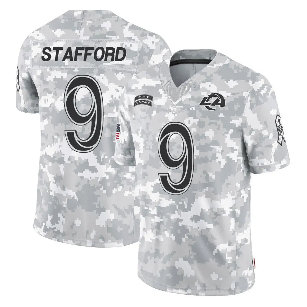 harde LA.Rams #9 Matthew Stafford Player Arctic Camo Salute To Service Limited Game Stitched Jerseys