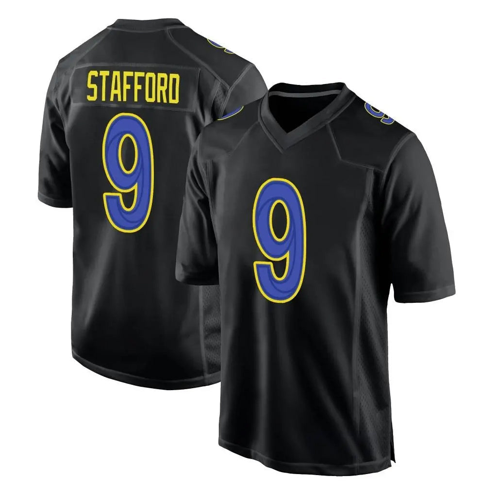 harde LA.Rams #9 Matthew Stafford Player Black Fashion Limited Home Game Stitched Jerseys