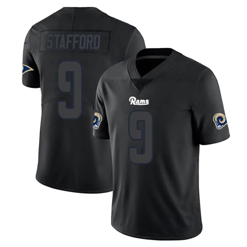 harde LA.Rams #9 Matthew Stafford Player Black Impact Limited Home Game Stitched Jerseys