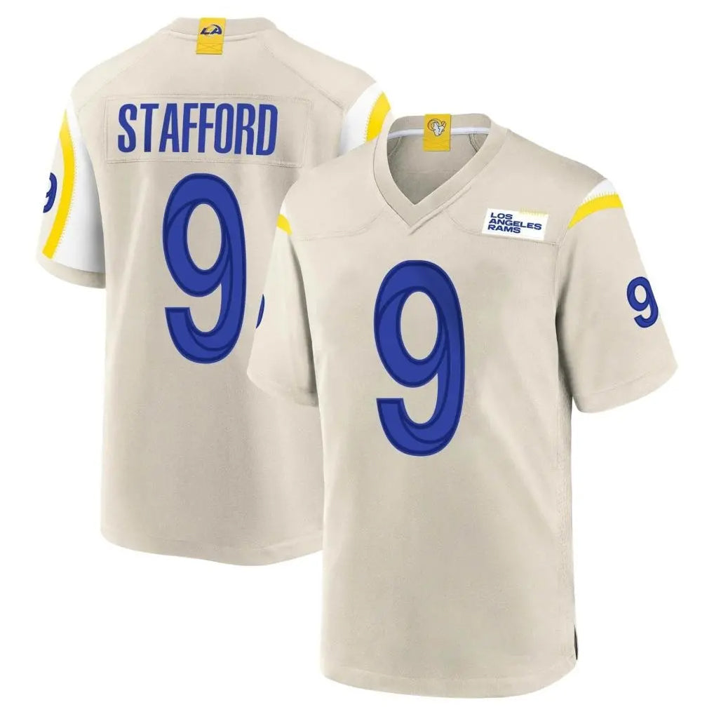 harde LA.Rams #9 Matthew Stafford Player Bone Home Game Stitched Jerseys
