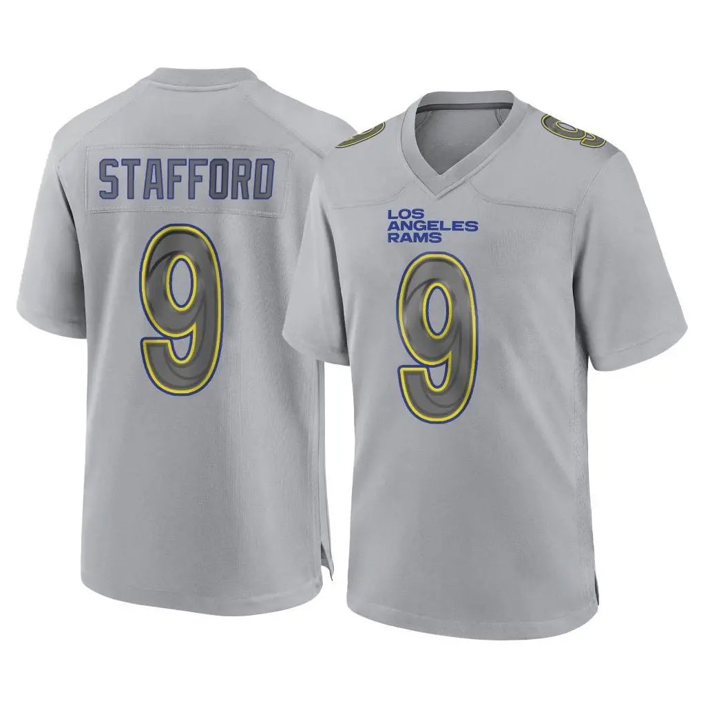 harde LA.Rams #9 Matthew Stafford Player Gray Atmosphere Fashion Home Game Stitched Jerseys