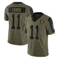 harde LV.Raiders #11 Jeremy Chinn Player Olive Salute To Service Limited Game Stitched Jerseys